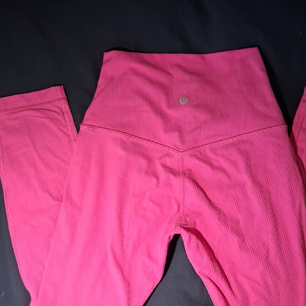 Lululemon Athletica Pink Ribbed Leggings